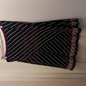 Black and Pink Embroidery Skirt